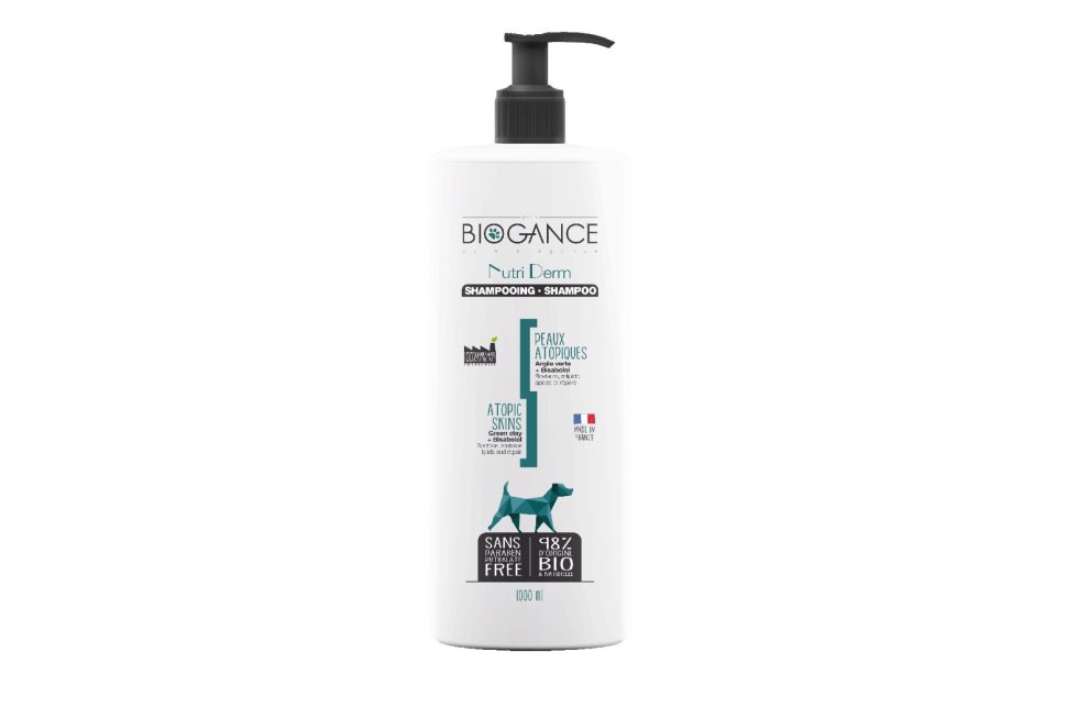 Biogance Nutri Derm Hondenshampoo 1 Liter-gevoelige en atopische huid.