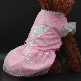 Hondenjurk Roze met Strik Large-Ruglengte 35 cm-In voorraad