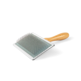 Slicker Brush Extra Large 12 mm pinlengte met houten handle