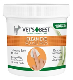 VETS BEST CLEAN EYE ROUND PADS 100 ST - In Voorraad