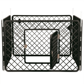 Puppyren Grijs 4 panelen  90x90x60 cm - In voorraad - Gratis Verzending