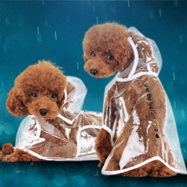 Honden regenponcho Wit  XL - Ruglengte 37 cm - In Voorraad