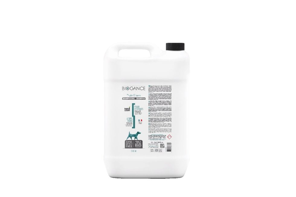 Biogance Nutri Derm Hondenshampoo 5 Liter-gevoelige en atopische huid.