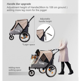 INNOPET SPORTY EVOLUTION - LATTE -  Fietskar en Buggy in 1-Gratis Verzending