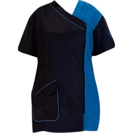 Trimshirt korte mouw licht met donkerblauw met zijsluiting S t/m 3XL