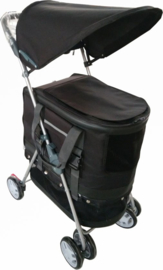 Topmast Excellent Hondenbuggy Zwart met afneembaar leefgedeelte - Gratis Verzending