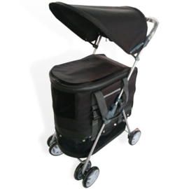Topmast Excellent Hondenbuggy Zwart met afneembaar leefgedeelte - Gratis Verzending