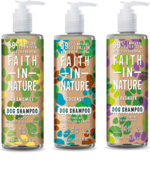 Faith in Nature - Honden Shampoo - Chamomile + Coconut + Lavender - 3 Pak- Gratis Verzending