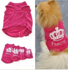 Hondenshirt Prinses Roze - Small - Ruglengte 20 cm - In Voorraad