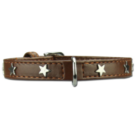 Doxtasy Hondenhalsband Twinkle Little Star Baby brown 20cmx12mm- Nek 11,6 - 16,9 cm 