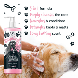 Buggalugs 3 In 1-  Shampoo + Conditioner + Ontklitter Framboos En Citroen - 250 ml
