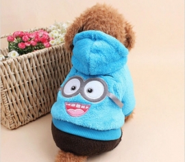 Hondenjumpsuit Fleece Dida Blauw Large- Ruglengte 30-32 cm-In voorraad