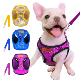 Hondentuigje Small Bling Paars Pets met gratis riem