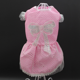 Hondenjurk Roze met Strik Large-Ruglengte 35 cm-In voorraad