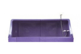Spatwand paars met kraan voor hondenbad
