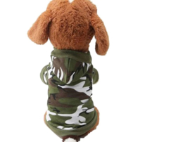 Hondenhoody camouflage Groen - Small - Ruglengte 25 cm - In Voorraad