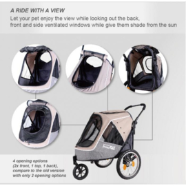 INNOPET SPORTY EVOLUTION - LATTE -  Fietskar en Buggy in 1-Gratis Verzending