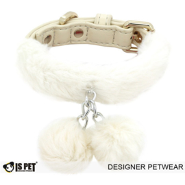 ISPET Halsband Pom Wit XS -18-26 cm