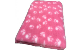 Vet bed Roze met witte voetprint 75x50 cm - In Voorraad