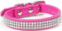 Halsband Bling Bling 3 rijen Roze XS 20-25 cm