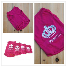 Hondenshirt Prinses Roze - Maat XS - Ruglengte 18 -20 cm - In Voorraad