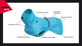 Rukka Regenjas Hond Hase Blauw 35 cm Large -In voorraad