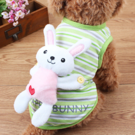 Hondenshirt Groen Bunny - Maat XS - Ruglengte 20 cm - In Voorraad