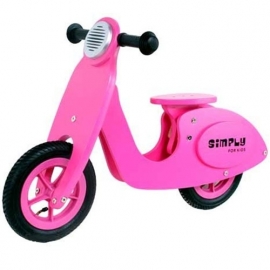 Houten Loopfiets Scooter Roze Simply