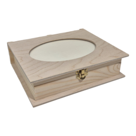 Houten Kist Boekvorm met Fotolijst en Plexiglas