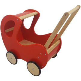 Poppenwagen Rood / Blank Klassiek