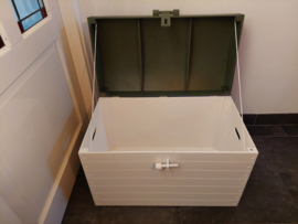Playwood Houten Schatkist - Opbergkist - Wit/Legergroen nr. 4 (XL)