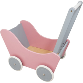 Poppenwagen Roze / Zilver