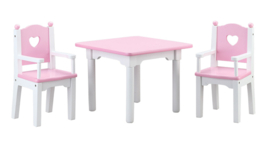 Poppenmeubels Tafel met 2 Stoelen