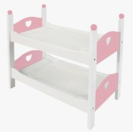 Poppenbed Stapelbed Wit/Roze