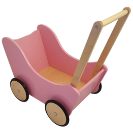 Poppenwagen Roze / Naturel