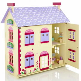 Poppenhuis Cottage met Open  Klapbare Voorkant