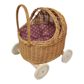 Mini Rieten Poppenwagen