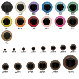 Veiligheids Oog Zwart 12 mm