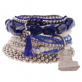 armband - Nirmala Cobalt Buddha charm bracelet