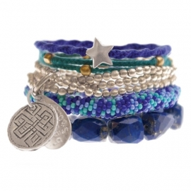 armband - Blue lapis Buddha charm bracelet