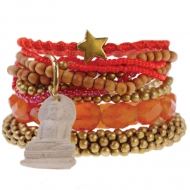 armband - Nirmala Ruby Buddha charm bracelet