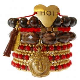 armband - Brown Buddha charm bracelet