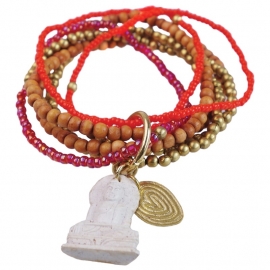 armband - Nirmala Ruby Buddha charm bracelet