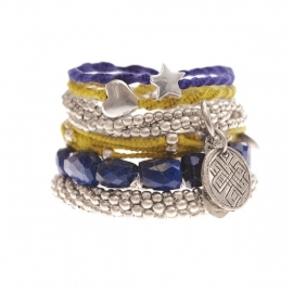 armband - Blue lapis Buddha charm bracelet