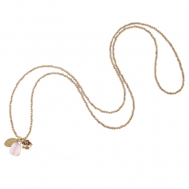 ketting met hanger - Anju Rosequartz Buddha charm necklace