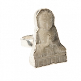 ring - Lucky Buddha ring white