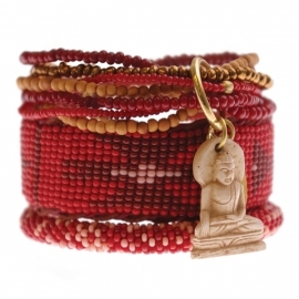 armband - Nirmala Red Buddha charm bracelet