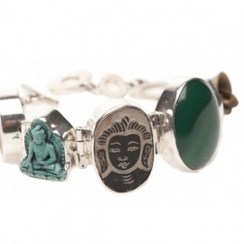 hanger - Lucky Buddha green onyx pendant