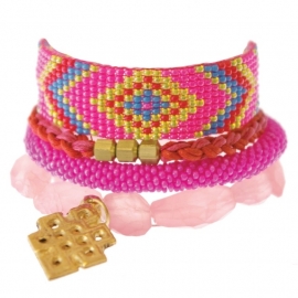 armband - Rosequartz Buddha charm bracelet