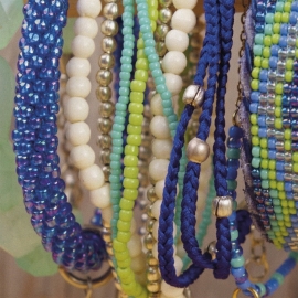 armband - Twist rainbow cobalt bracelet